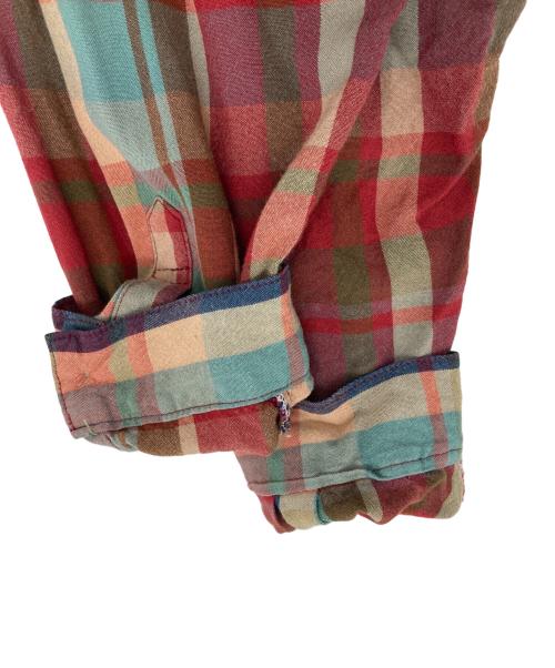 SABUROKU（サブロク）SABUROKU (サブロク) 【古着】ヴィンテージレーヨンチェックシャツ レッド サイズ:Mの古着・服飾アイテム
