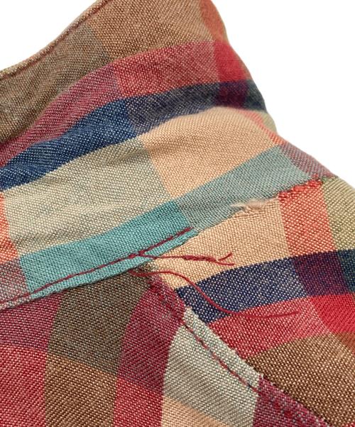 SABUROKU（サブロク）SABUROKU (サブロク) 【古着】ヴィンテージレーヨンチェックシャツ レッド サイズ:Mの古着・服飾アイテム