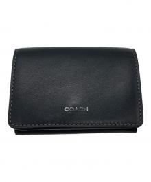 COACH（コーチ）の古着「ミニ トライフォールド コイン ウォレット」｜ブラック