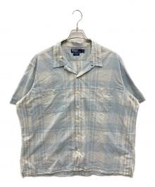 POLO RALPH LAUREN（ポロ・ラルフローレン）の古着「【古着】ループカラー チェック 開襟シャツ」｜ブルー×ホワイト