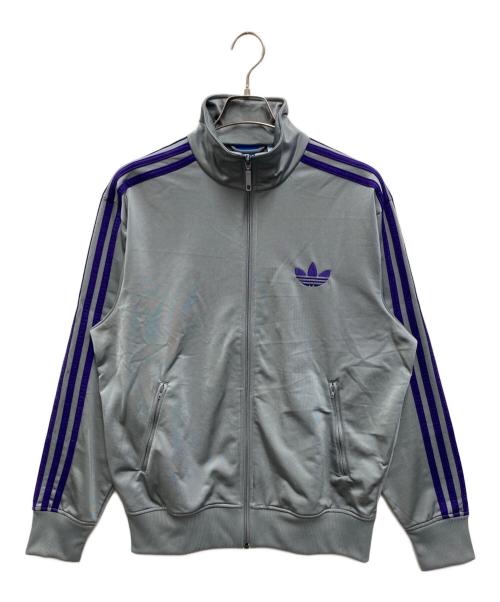 adidas（アディダス）adidas (アディダス) FB TRACKTOP グレー×パープル サイズ:Mの古着・服飾アイテム
