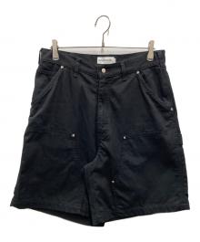 COOTIE PRODUCTIONS（クーティープロダクツ）の古着「Abyss Dyed Duck Double Knee Painter Shorts」｜ブラック