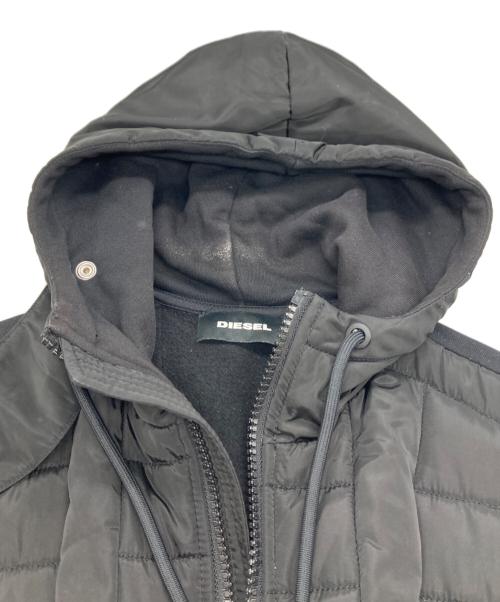 DIESEL（ディーゼル）DIESEL (ディーゼル) ジップアップ中綿フーディ ブラック サイズ:XSの古着・服飾アイテム