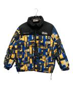FIRST DOWN×24karatsファーストダウン×トゥエンティーフォーカラッツ）の古着「ダウンジャケット」｜ブルー×イエロー×ブラック