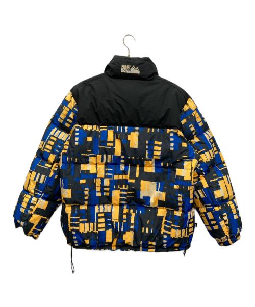 FIRST DOWN（ファーストダウン）FIRST DOWN (ファーストダウン) 24karats (トゥエンティーフォーカラッツ) ダウンジャケット ブルー×イエロー×ブラック サイズ:Mの古着・服飾アイテム