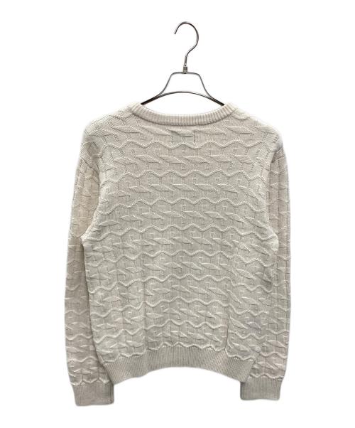 stussy（ステューシー）stussy (ステューシー) 総柄Sロゴクルーネックニット ホワイト サイズ:Sの古着・服飾アイテム
