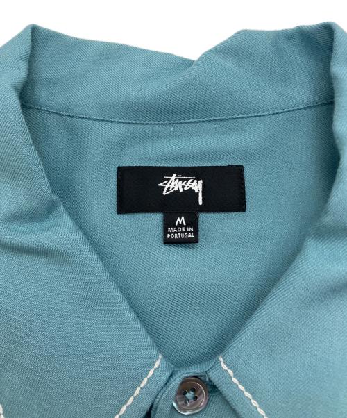stussy（ステューシー）stussy (ステューシー) Contrast Pick Stitched Shirt グリーン サイズ:Mの古着・服飾アイテム