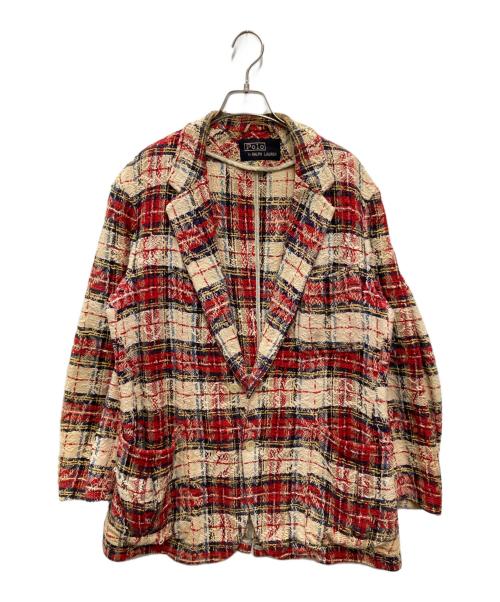 POLO RALPH LAUREN（ポロ・ラルフローレン）POLO RALPH LAUREN (ポロ・ラルフローレン) チェック ツイード テーラードジャケット ベージュ サイズ:不明の古着・服飾アイテム