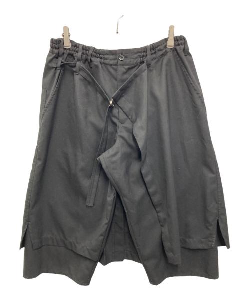 GROUND Y（グラウンドワイ）GROUND Y (グラウンドワイ) T-W Gabardine Wrap Pants type1 ブラック サイズ:SIZE 3の古着・服飾アイテム