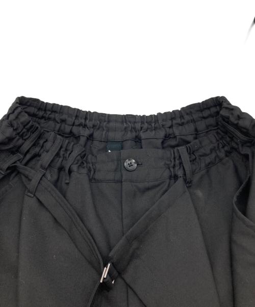 GROUND Y（グラウンドワイ）GROUND Y (グラウンドワイ) T-W Gabardine Wrap Pants type1 ブラック サイズ:SIZE 3の古着・服飾アイテム