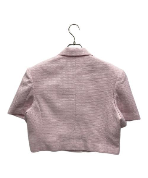 cygne（シーニュ）cygne (シーニュ) 半袖ツイードジャケット ピンク サイズ:FREE 未使用品の古着・服飾アイテム