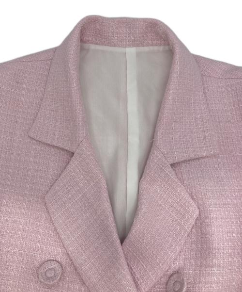 cygne（シーニュ）cygne (シーニュ) 半袖ツイードジャケット ピンク サイズ:FREE 未使用品の古着・服飾アイテム