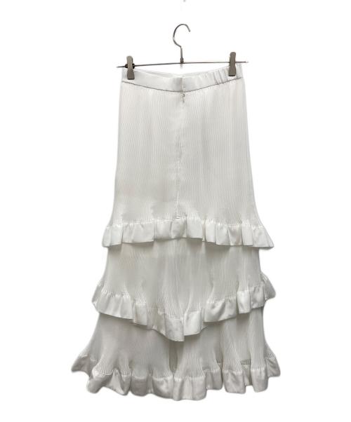 CELFORD（セルフォード）CELFORD (セルフォード) 洗えるクリスタルティアードスカート ホワイト サイズ:SIZE 36 未使用品の古着・服飾アイテム