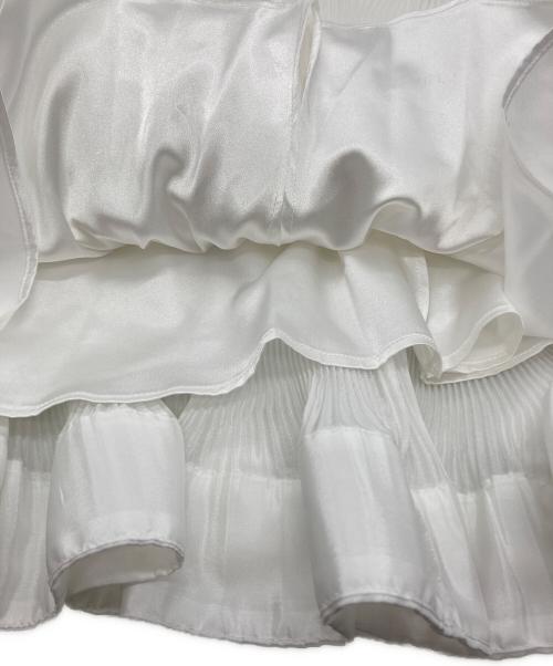 CELFORD（セルフォード）CELFORD (セルフォード) 洗えるクリスタルティアードスカート ホワイト サイズ:SIZE 36 未使用品の古着・服飾アイテム