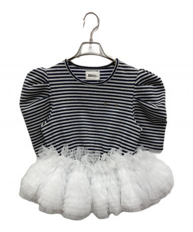 中古・古着通販】Bibiy. (ビビィ) FRANCINE TULLE TEE グレー×ネイビー