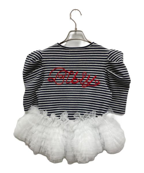 Bibiy.（ビビィ）Bibiy. (ビビィ) FRANCINE TULLE TEE グレー×ネイビー サイズ:FREE 未使用品の古着・服飾アイテム
