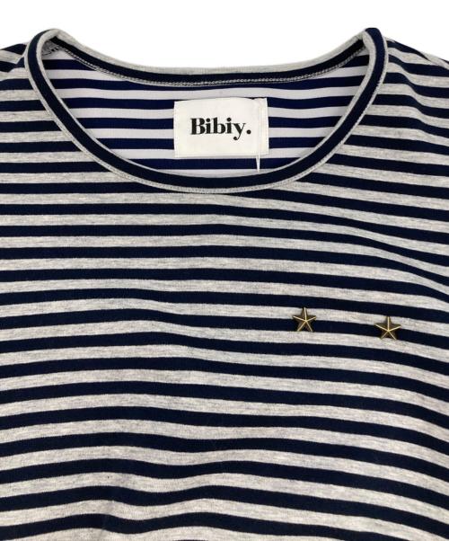 Bibiy.（ビビィ）Bibiy. (ビビィ) FRANCINE TULLE TEE グレー×ネイビー サイズ:FREE 未使用品の古着・服飾アイテム