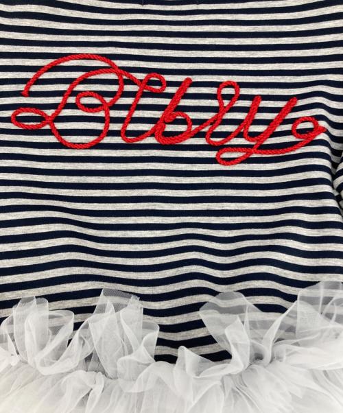 Bibiy.（ビビィ）Bibiy. (ビビィ) FRANCINE TULLE TEE グレー×ネイビー サイズ:FREE 未使用品の古着・服飾アイテム