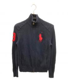 POLO RALPH LAUREN（ポロ・ラルフローレン）の古着「ビッグポニー ドライバーズニット」｜ネイビー