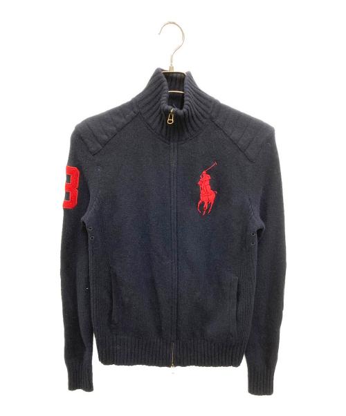 POLO RALPH LAUREN（ポロ・ラルフローレン）POLO RALPH LAUREN (ポロ・ラルフローレン) ビッグポニー ドライバーズニット ネイビー サイズ:XSの古着・服飾アイテム