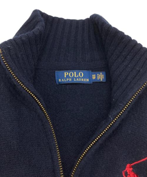 POLO RALPH LAUREN（ポロ・ラルフローレン）POLO RALPH LAUREN (ポロ・ラルフローレン) ビッグポニー ドライバーズニット ネイビー サイズ:XSの古着・服飾アイテム