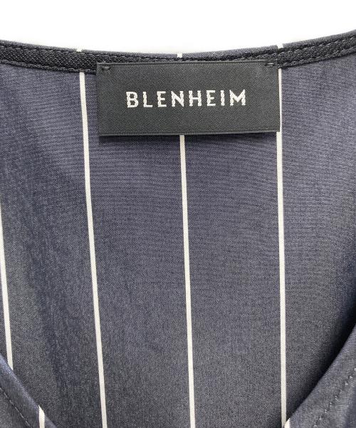 BLENHEIM（ブレンヘイム）BLENHEIM (ブレンヘイム) ノースリーブストライプティアードワンピース ネイビー サイズ:Sの古着・服飾アイテム