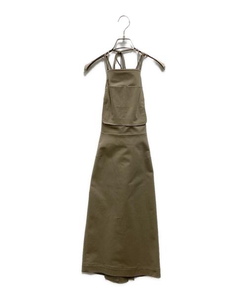 MaxMara（マックスマーラ）MaxMara (マックスマーラ) OLIVI コットンストレッチワークウェアドレス オリーブ サイズ:4 未使用品の古着・服飾アイテム