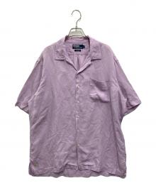 POLO RALPH LAUREN（ポロ・ラルフローレン）の古着「CALDWELL シルクリネン オープンカラーシャツ」｜ラベンダー