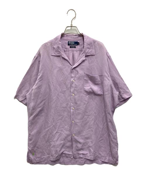POLO RALPH LAUREN（ポロ・ラルフローレン）POLO RALPH LAUREN (ポロ・ラルフローレン) CALDWELL シルクリネン オープンカラーシャツ ラベンダー サイズ:Lの古着・服飾アイテム
