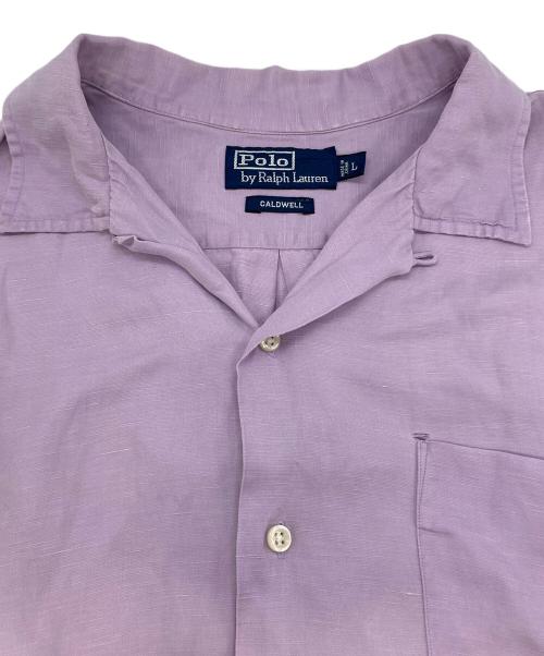 POLO RALPH LAUREN（ポロ・ラルフローレン）POLO RALPH LAUREN (ポロ・ラルフローレン) CALDWELL シルクリネン オープンカラーシャツ ラベンダー サイズ:Lの古着・服飾アイテム