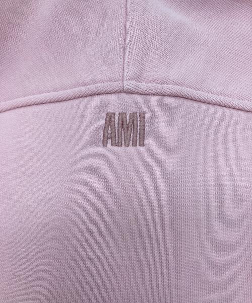 AMI Alexandre Mattiussi（アミアレクサンドルマテュッシ）AMI Alexandre Mattiussi (アミアレクサンドルマテュッシ) Aハートロゴ プルオーバースウェットパーカー ピンク サイズ:Lの古着・服飾アイテム