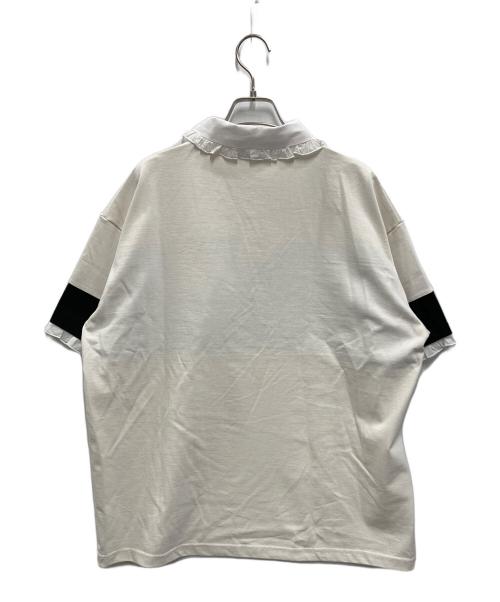 Deci Couture（デシクチュール）Deci Couture (デシクチュール) Logo Embroidery Two-Tone Rugby Shirt ホワイト サイズ:FREE 未使用品の古着・服飾アイテム