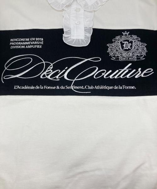 Deci Couture（デシクチュール）Deci Couture (デシクチュール) Logo Embroidery Two-Tone Rugby Shirt ホワイト サイズ:FREE 未使用品の古着・服飾アイテム