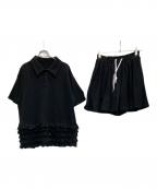 rosy monsterロージーモンスター）の古着「relax frill polo setup」｜ブラック