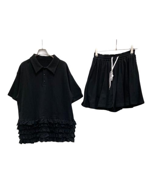 rosy monster（ロージーモンスター）rosy monster (ロージーモンスター) relax frill polo setup ブラック サイズ:FREE 未使用品の古着・服飾アイテム