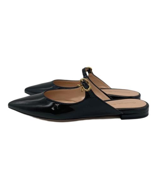 Gianvito Rossi（ジャンヴィト ロッシ）Gianvito Rossi (ジャンヴィト ロッシ) ポインテッドトゥ ミュール ブラック サイズ:SIZE 37の古着・服飾アイテム