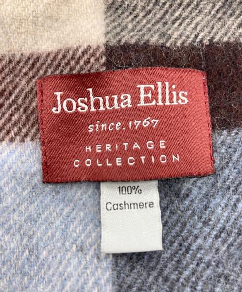 JOSHUA ELLIS（ジョシュア エリス）Joshua Ellis (ジョシュア エリス) チェックカシミヤマフラー ブルー×ブラウンの古着・服飾アイテム
