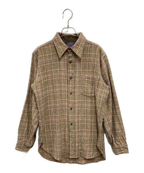 PENDLETON（ペンドルトン）PENDLETON (ペンドルトン) 70'sウールチェックシャツ ベージュ サイズ:Mの古着・服飾アイテム