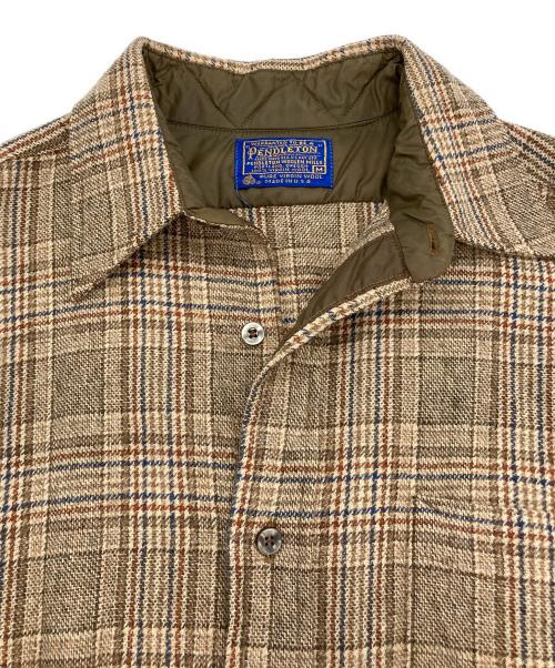 PENDLETON（ペンドルトン）PENDLETON (ペンドルトン) 70'sウールチェックシャツ ベージュ サイズ:Mの古着・服飾アイテム