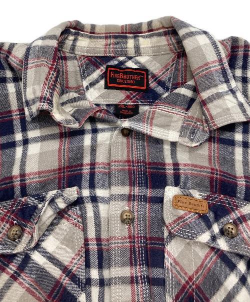 FIVE BROTHER（ファイブブラザー）FIVE BROTHER (ファイブブラザー) チェックネルシャツ グレー×ネイビー サイズ:XXLの古着・服飾アイテム