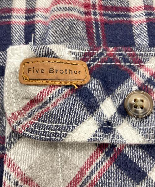 FIVE BROTHER（ファイブブラザー）FIVE BROTHER (ファイブブラザー) チェックネルシャツ グレー×ネイビー サイズ:XXLの古着・服飾アイテム