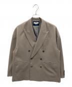 MAISON SPECIALメゾンスペシャル）の古着「Wool Mix Smooth Prime-Over Peaked Lapel Double Tailored Jacket」｜グレー