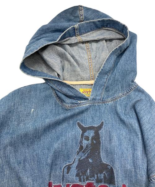Hysteric Glamour（ヒステリックグラマー）Hysteric Glamour (ヒステリックグラマー) SPEAK NO EVIL刺繍 プルオーバーデニムシャツ インディゴ サイズ:FREEの古着・服飾アイテム