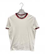 MONCLERモンクレール）の古着「ジャガードブランドロゴリブデザインTシャツ」｜ホワイト