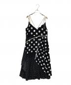 AULA AILAアウラアイラ）の古着「COMBINATION CAMI DRESS」｜ホワイト×ブラック