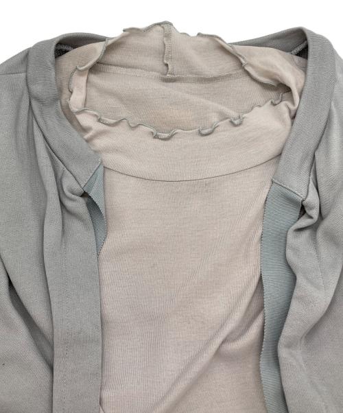 BLUE LABEL CRESTBRIDGE（ブルーレーベルクレストブリッジ）BLUE LABEL CRESTBRIDGE (ブルーレーベルクレストブリッジ) ドッキング長袖ワンピース グレー サイズ:SIZE 36の古着・服飾アイテム