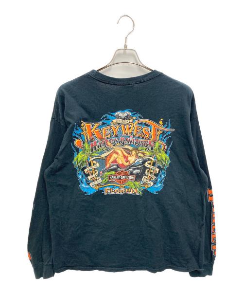 HARLEY-DAVIDSON（ハーレーダビッドソン）HARLEY-DAVIDSON (ハーレーダビッドソン) 【古着】ピンナップガールロングスリーブカットソー ブラック サイズ:XLの古着・服飾アイテム