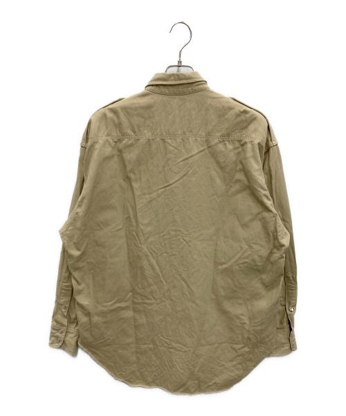H BEAUTY&YOUTH（エイチ ビューティー&ユース）H BEAUTY&YOUTH (エイチ ビューティー&ユース) EPAULETTE LONG SHIRT ベージュ サイズ:Lの古着・服飾アイテム
