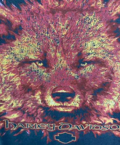 HARLEY-DAVIDSON（ハーレーダビッドソン）HARLEY-DAVIDSON (ハーレーダビッドソン) 【古着】狼 イーグル プリント Tシャツ ブラック サイズ:XLの古着・服飾アイテム