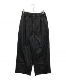 JOURNAL STANDARD（ジャーナルスタンダード）の古着「TR モダン ツイル ワイド ストライプ スラックス」｜ブラック